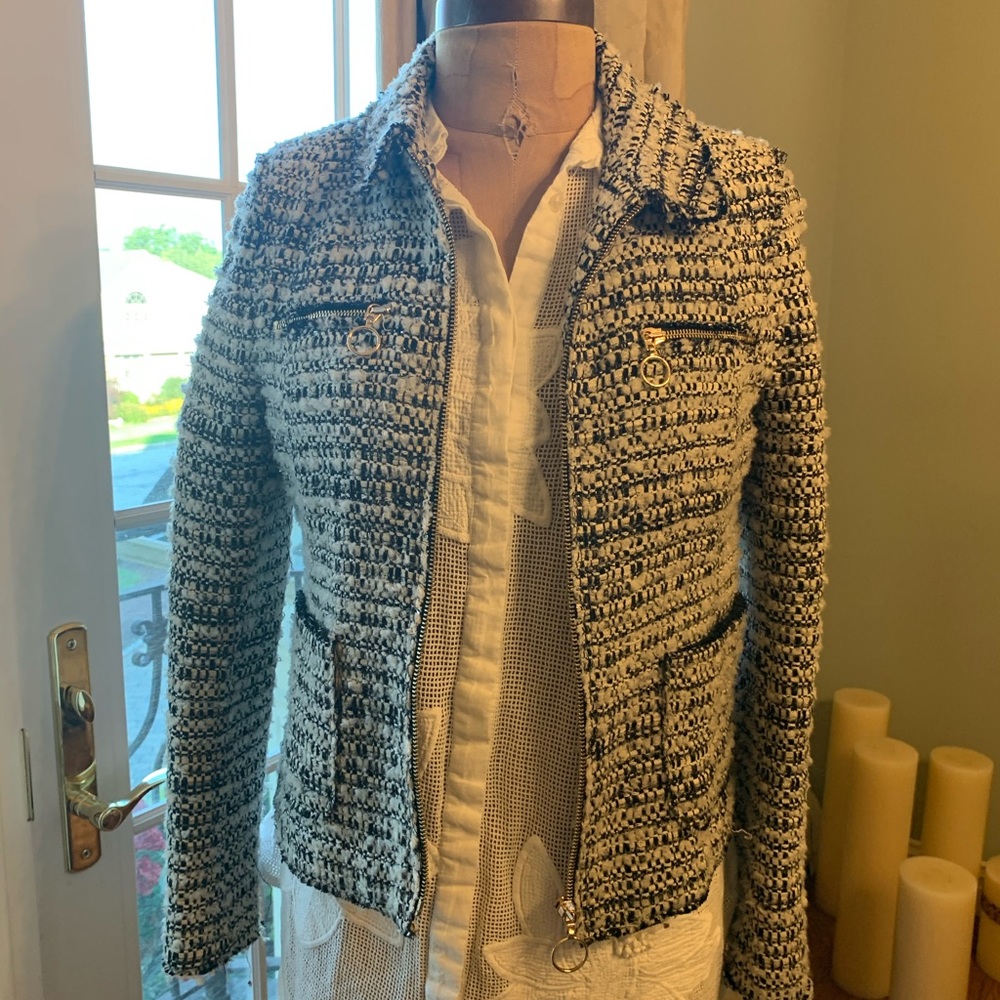 Tweed black & white jacket from Zara